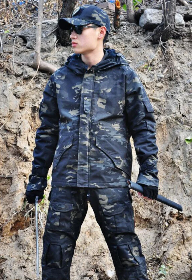 S-XXXXL камуфляжная уличная тактическая зимняя куртка охотничья одежда для мужчин Военная Униформа ветрозащитная Толстовка Спортивная ветровка
