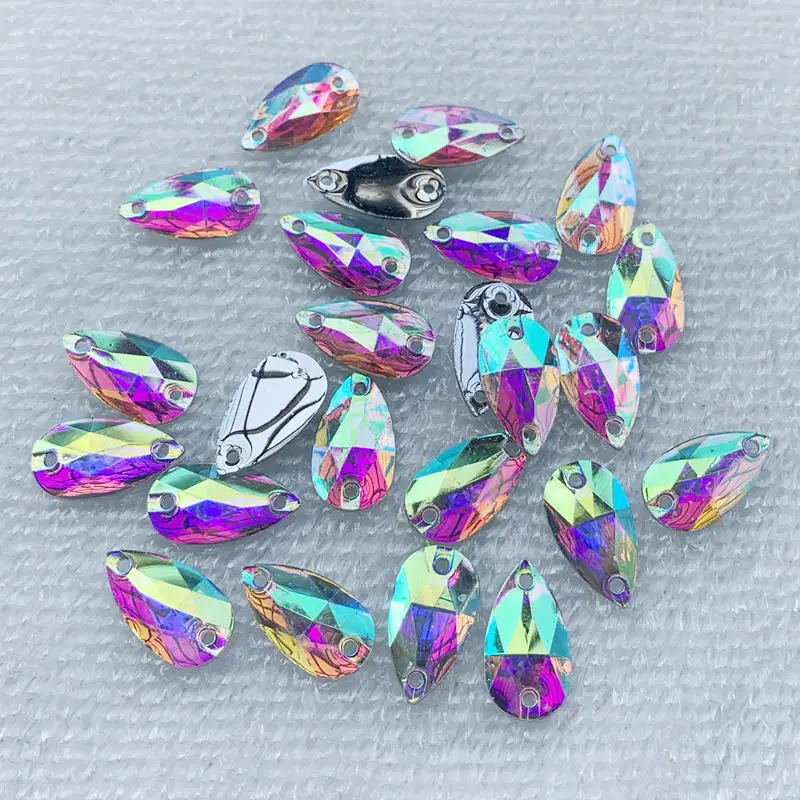 25 шт. DIY 10*18 мм камни и кристаллы АВ плоская спина каплевидные стразы аппликация