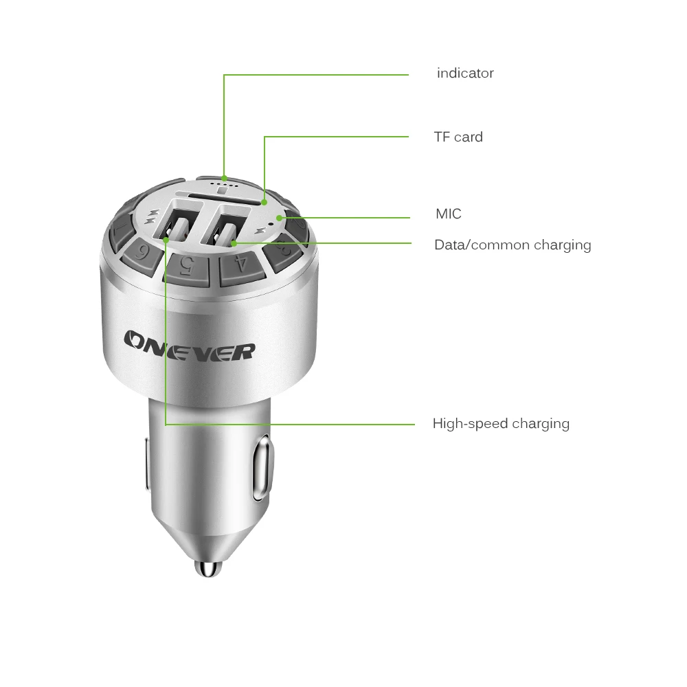 Автомобильный MP3 плеер Onever FM передатчик громкая связь Bluetooth автомобильный