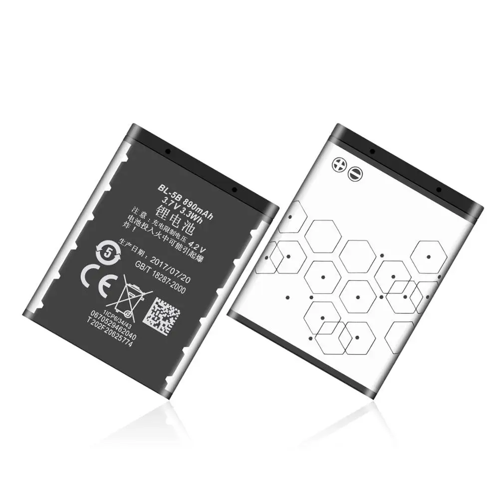 BL-5B Батарея BL 5B BL5B замена мобильного телефона для Nokia N80 N83 6120 6021 5300 5320 5208 5140 6020 7360 5070