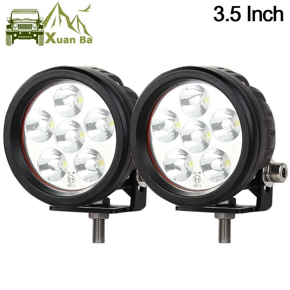 

XuanBa 2Pcs 3.5 inch 18W Mini Round Led Work Light For 4x4 Offroad Truck Motorcycle Tractor 12V 24V ATV Driving Lights Fog Lamp