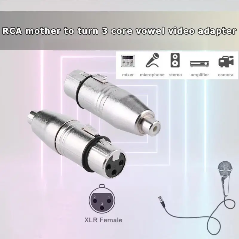 3-Pin XLR Female to RCA Jack Audio Cable Converter Microphone Mic AV Video Adapter Connector For TV Speakers | Электроника