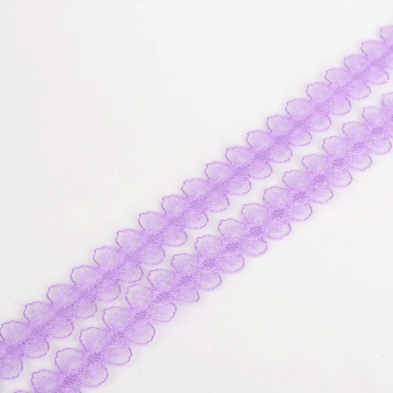 15mm Purple 5 ярдов/партия, 5/"(15 мм), кружевная лента, двусторонняя ручная работа, вышитая сетка, кружевная отделка, ткань, лента, сделай сам, швейная юбка, аксессуары - Цвет: 15mm Purple