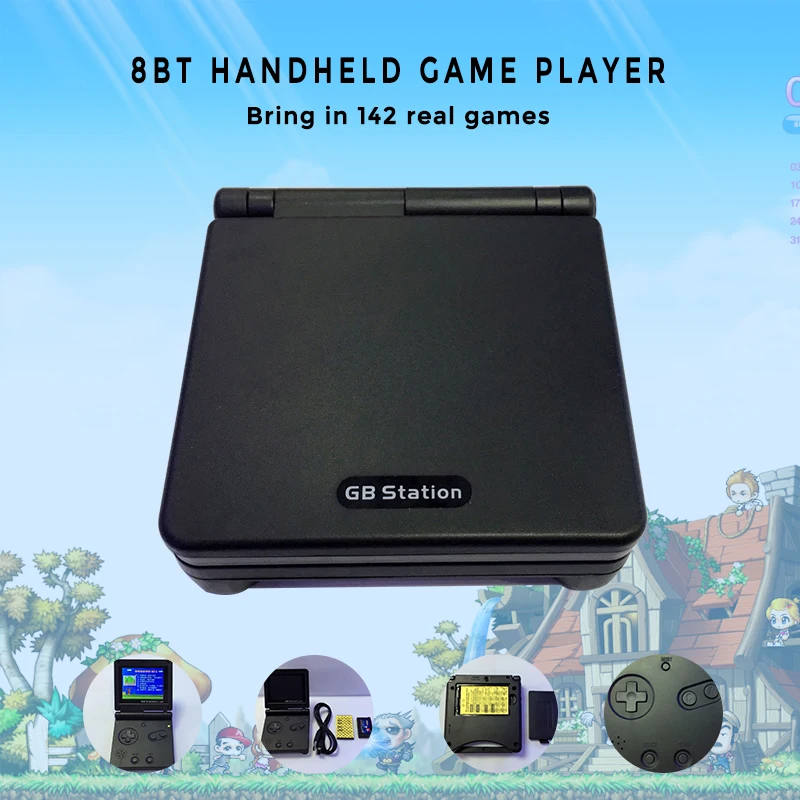 2018 NEW GB Station Light boy SP PVP Handheld Game Player 8-Bit Console with Bulit-in 142 Games Retro Style For Gaming | Электроника