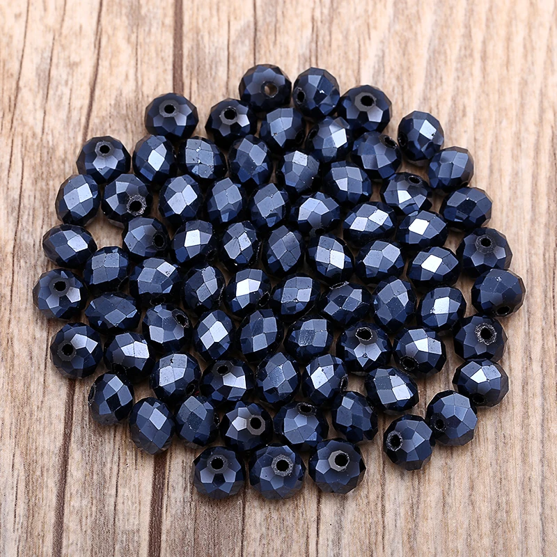 60 шт. серебро Rondelle граненый высокое качество AAA Crystal AB Стекло Свободные Spacer 8 мм