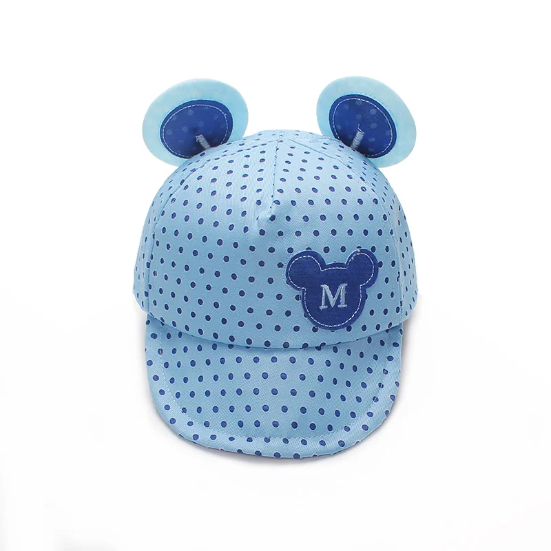 Dots Baby Cap Mouse Cotton Girls Boys M Baseball Sun Hat With Ear Spring Summer Hats For Boy Girl 2018 Accessories | Детская одежда и
