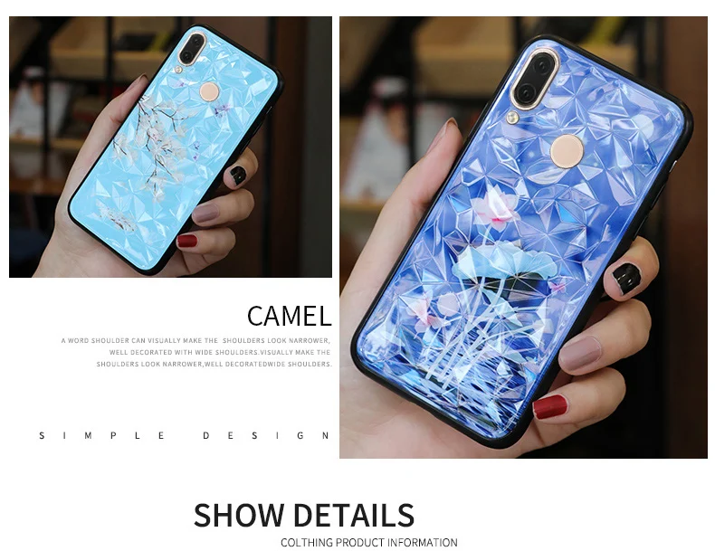 3D чехол с алмазной текстурой для Huawei P20 P30 Lite Plus Чехлы ромбовидный Honor 8X 10 роскошные
