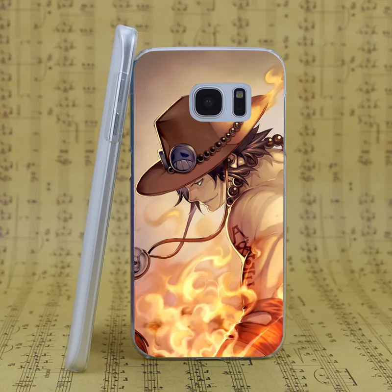 DREAM FOX B0169 Anime One Piece Ace Fashion Transparent Hard PC Case For Samsung Galaxy S 4 5 6 7 8 Mini Edge Plus Note 3 |