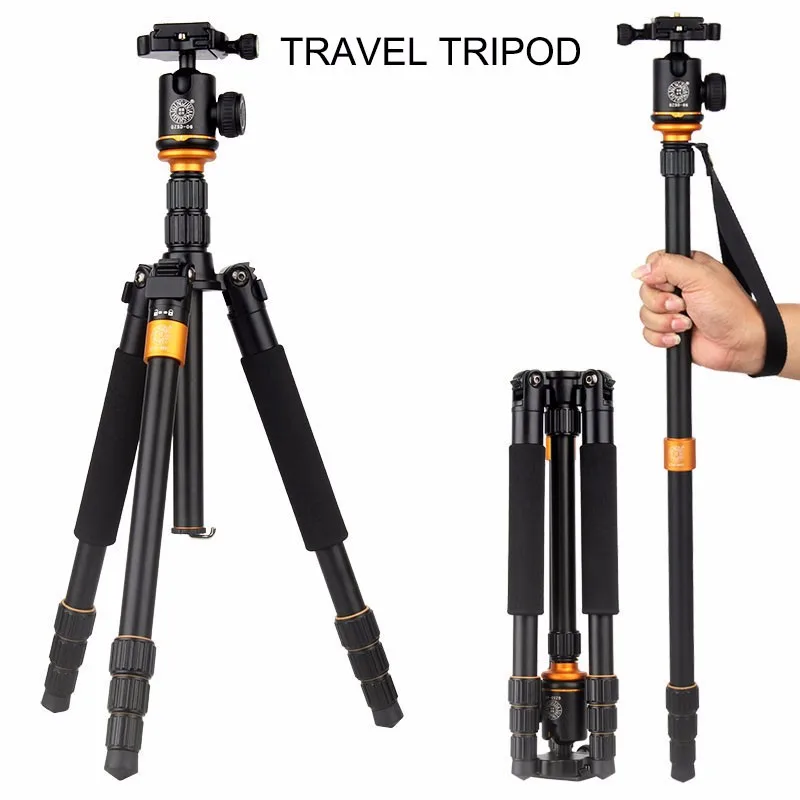 Upgrade QZSD Q999S Professional Photography Portable Aluminum Ball Head+Tripod To Monopod For Canon Nikon Sony DSLR Camera Stand