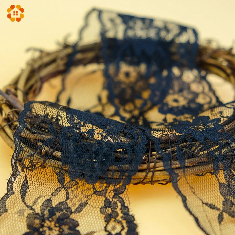 10 ярдов 9 м черный и белый Сделай Сам вышитая кружевная ткань новая продажа лента