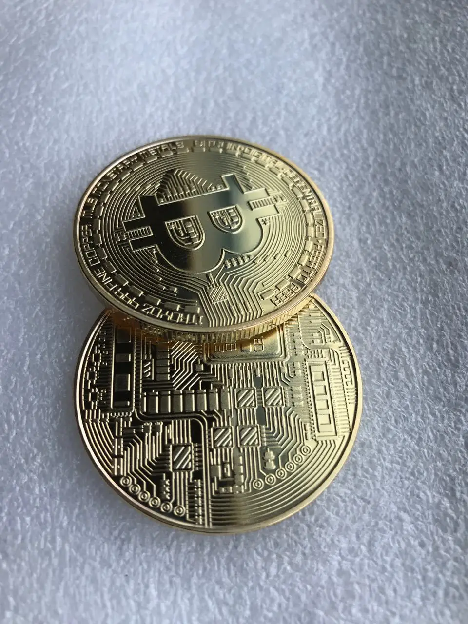 Позолоченная монета биткоинов Коллекционная Коллекция подарок физическая