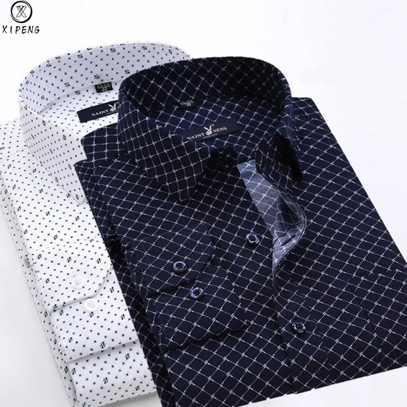 

Рубашка мужская повседневная в горошек, модная сорочка Slim Fit в деловом стиле, сорочка с длинным рукавом, мягкая удобная брендовая одежда