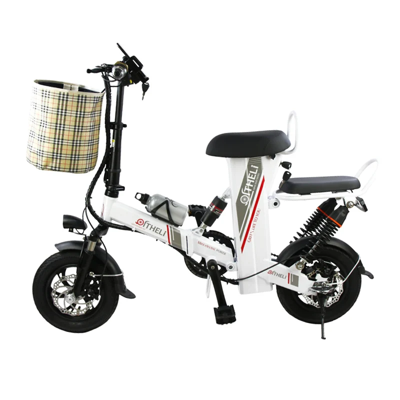 white 15ah battery Мини электрический велосипед 12-дюймовый складной самокат для взрослых небольшого поколения литиевая батарея электрического велосипеда - Цвет: white 15ah battery