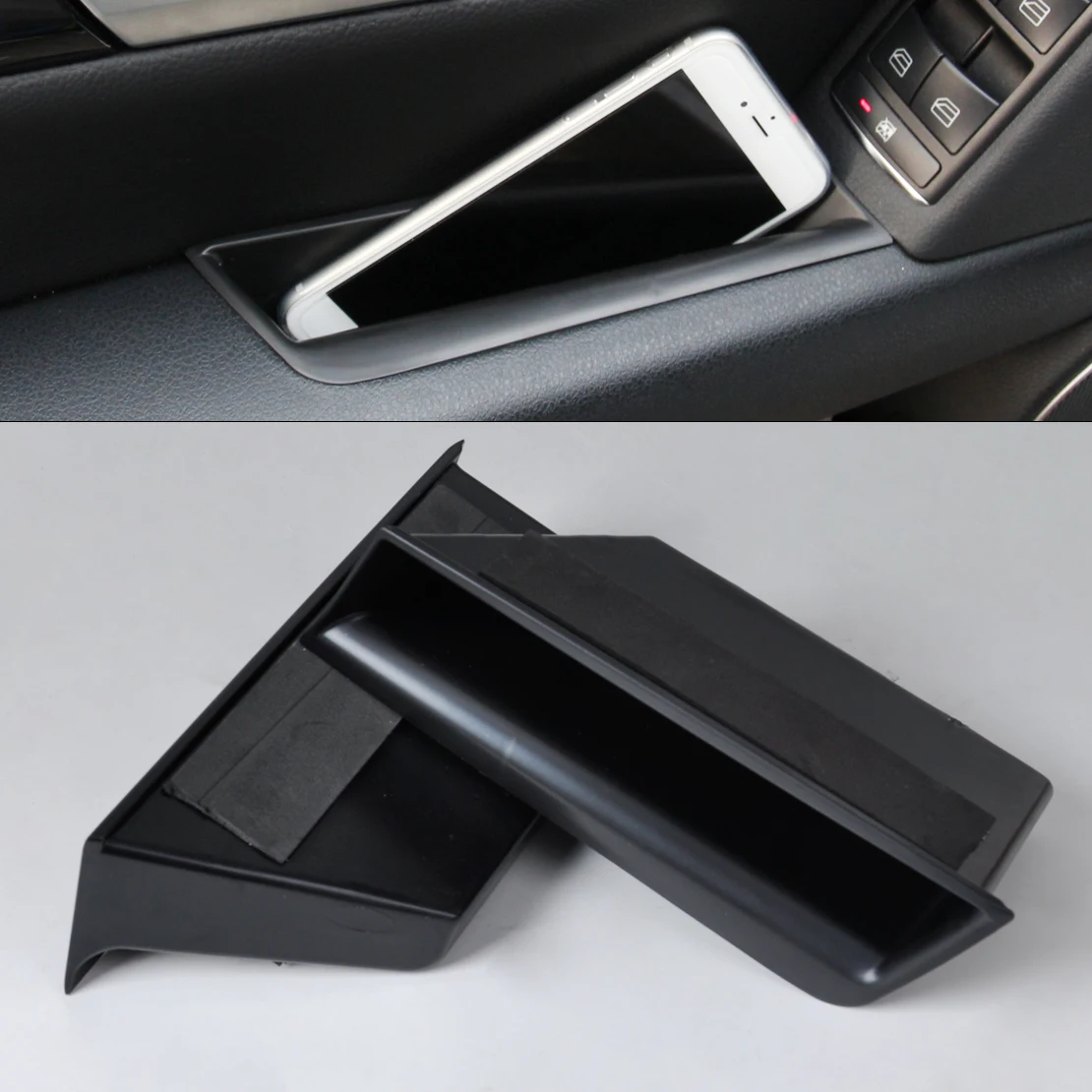 

2Pcs Car Front Door Armrest Storage Box Container Phone Holder For Mercedes Benz C-Class W204 2008 2009 2010 2011 2012 2013