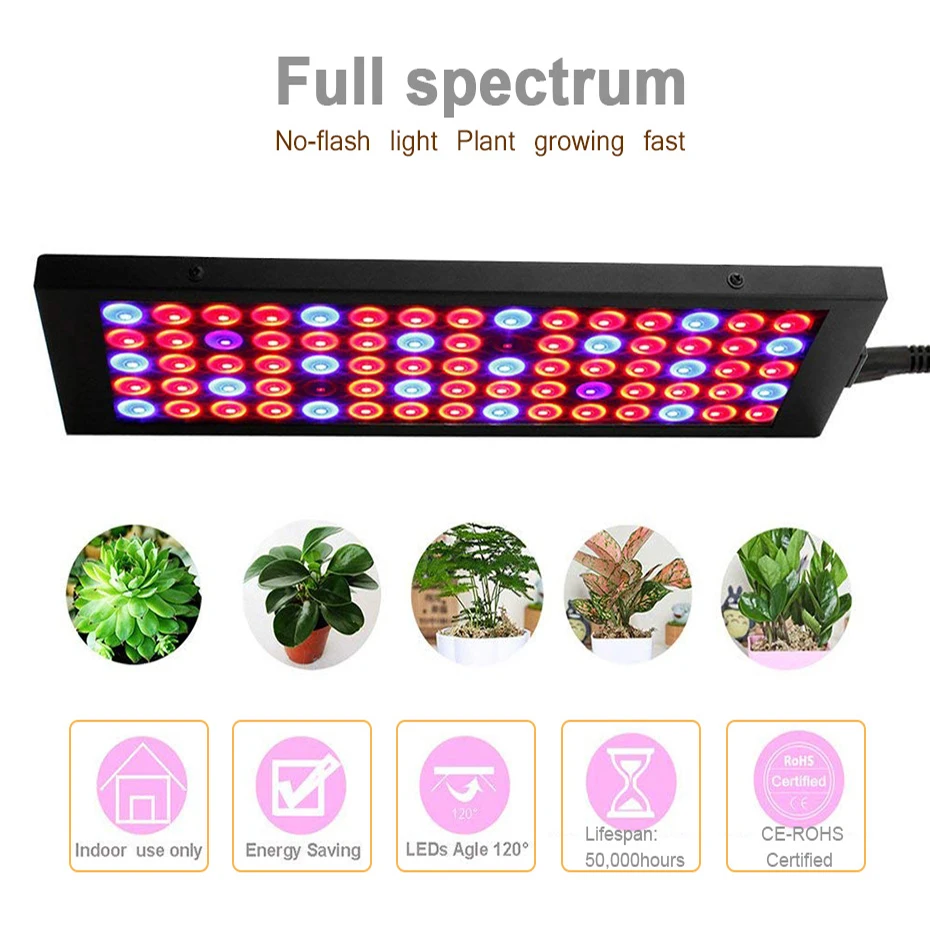 1500лм 15 Вт полный спектр Led Grow Light для комнатных растений цветы AC85 265V 75 светодиодов