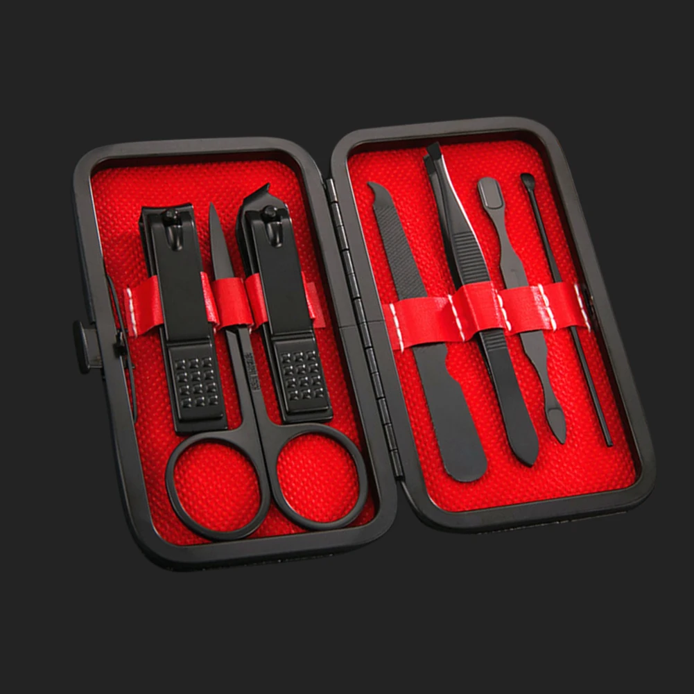 7 шт. маникюрные кусачки для ногтей из нержавеющей стали, резак для педикюра, Полиуретановая подкладка, гигиенический Набор для путешествий