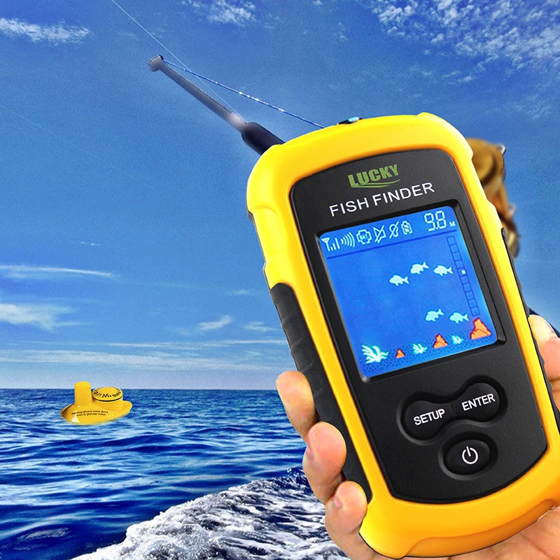 Lucky FFCW1108 1 портативный эхолот сигнализация водостойкий 120 м 400 футов эхолот|fishfinder