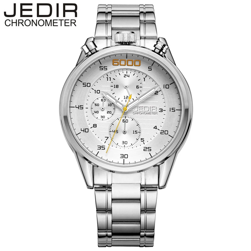 JEDIR Новый пилот Мужская хронограф наручные часы водонепроницаемые Дата Топ