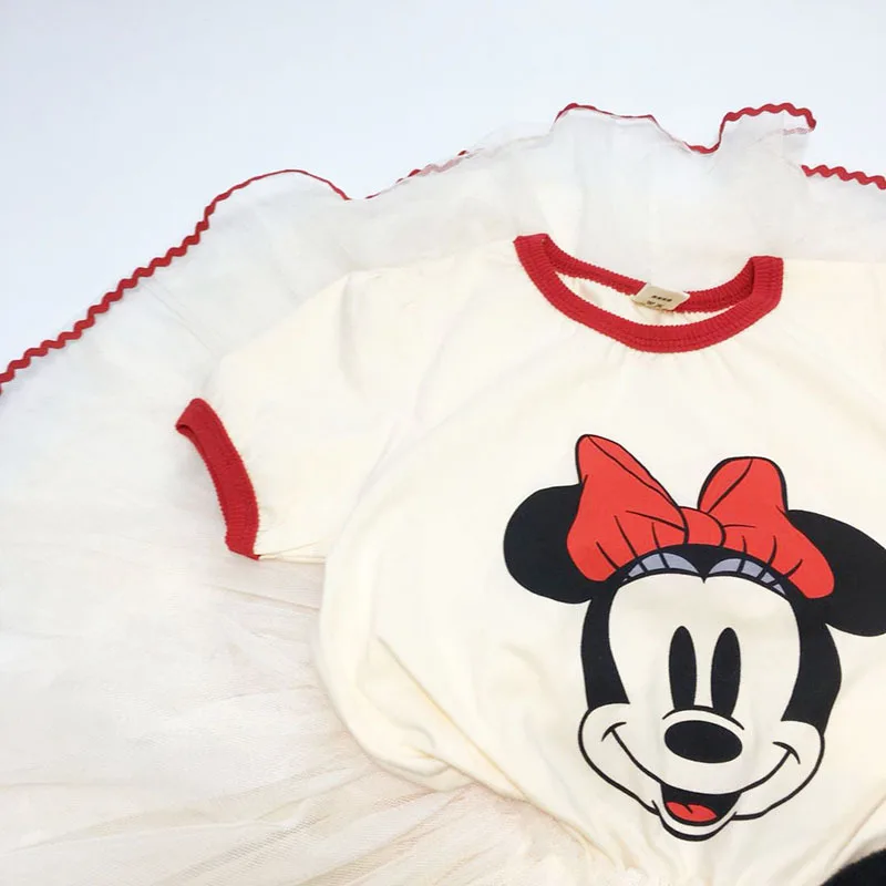 Disney &quotМинни&quot Футболка Микки летние детские топы с круглым вырезом Детская