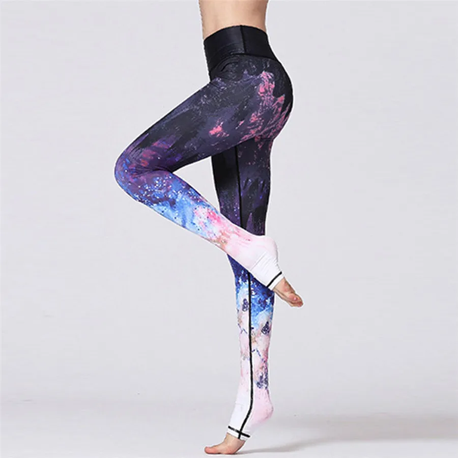 Черный ladies yoga pants push up printed sweatpants tight-fitting high waist and hip yoga leggings yoga pants woman 40J8 - Цвет: Черный