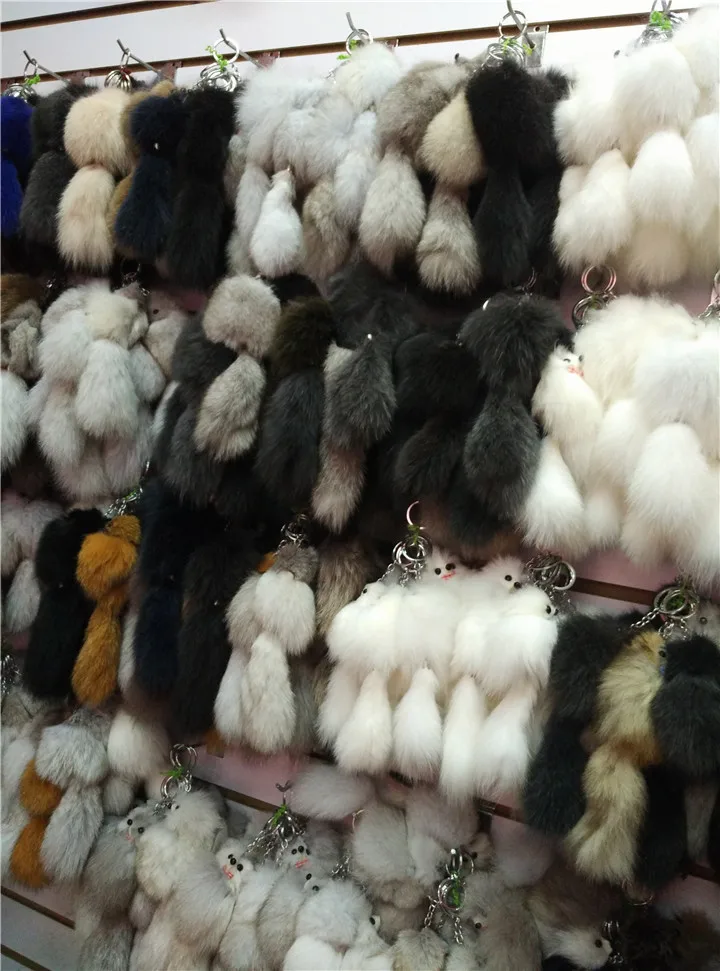 Meehee 4 цвета милый Пушистый Лисий брелок каваи лисий хвост большой Мех животных