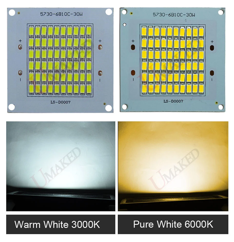 100% полномощный прожектор pcb 50 Вт 5000лм led PCB с чипом SMD5730 теплоотвод доска