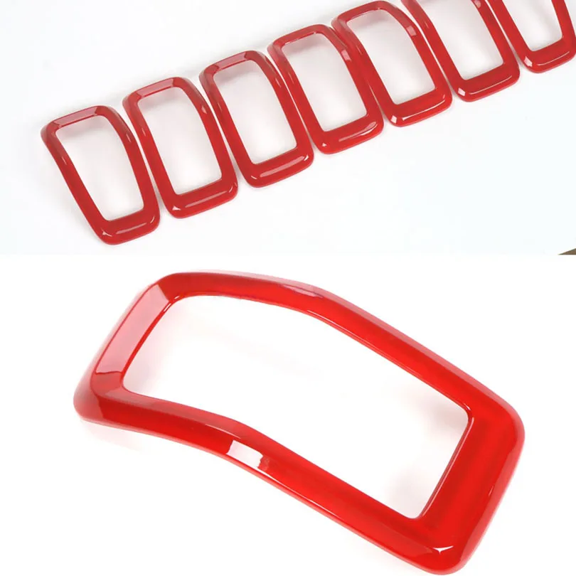 7 шт. Спортивный красный передний бампер решетка рамка вставка гриль Накладка для