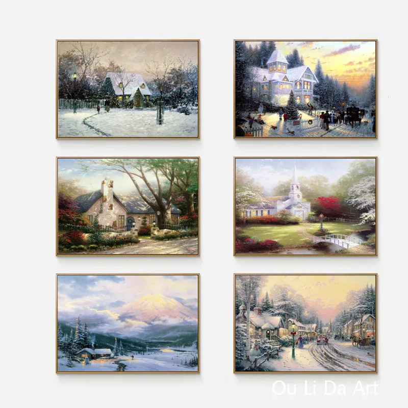 Без рамки HD Томас Садовый дом пейзаж печать на холсте Масляная Живопись Печать