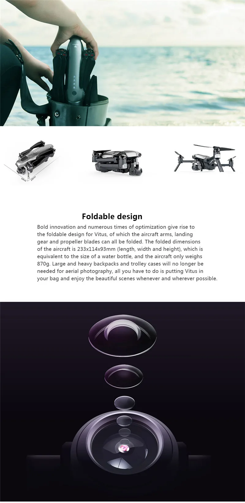 Walkera VITUS 320 портативный складной самолет 5,8G Wifi FPV 3 оси Gimbal 4K HD камера RC камера Дрон Квадрокоптер