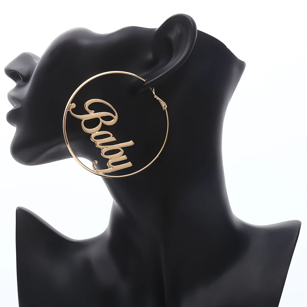 2019 fashion trendy letter big round hoop earrings woman's Bijoux Jewelry Accessories | Украшения и аксессуары