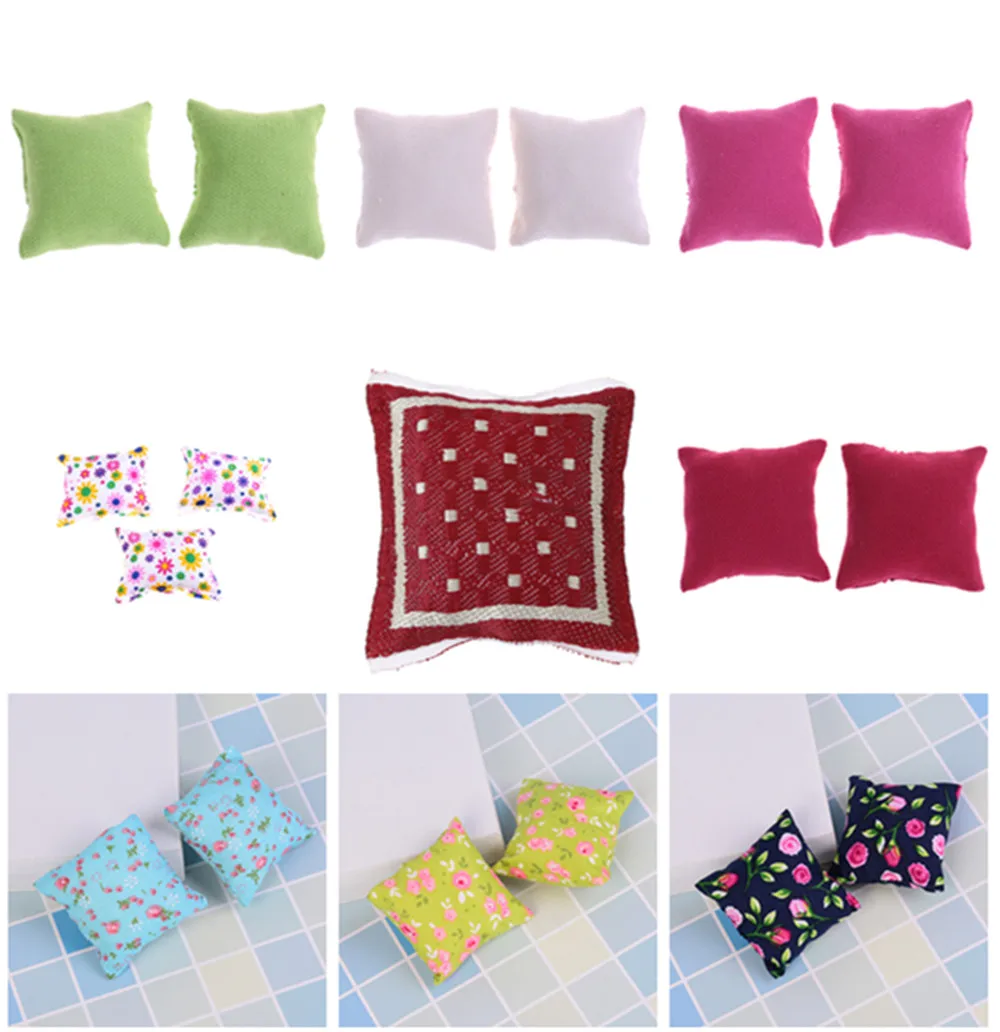 

1/2/3Pcs Pillow Cushions For Sofa Couch Bed Without Sofa Chair Baby Christmas Gifts Shoe 1/12 Dollhouse Miniature Furniture Toys