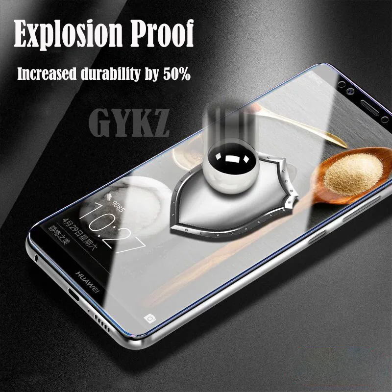 GYKZ 2 шт./лот полноэкранное закаленное стекло для Huawei Y7 Prime 2018 Защитное Blu ray пленка
