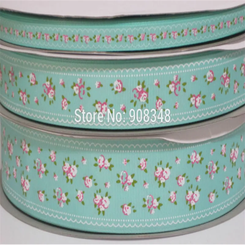 Выберите размер 9 16 25 38 мм ширина цветочный принт Grosgrain ленты AX33 3314|printed grosgrain