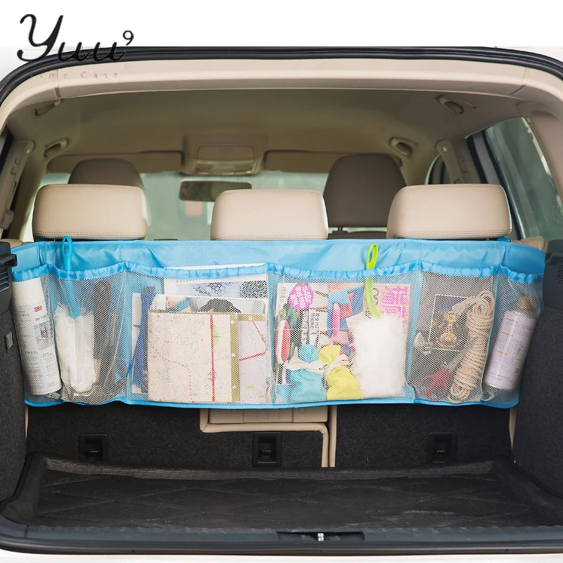 YUU blue Oxford fabric Car Rear Racks Boot Tidy Bag Organizer Organize Auto Storage Box Multi-use Tools organiser | Автомобили и