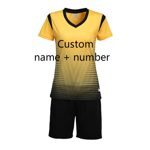 Custom name number Женские футбольные Джерси Наборы женский спортивный комплект волейбол Джерси рубашки тренировочные шорты костюмы униформы нарисованные на заказ - Цвет: Custom name number