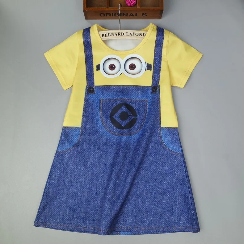 Children's Performing Minion costume children dress skirt for lovely girls 2018 Halloween anime dance Kids cosplay costumes |