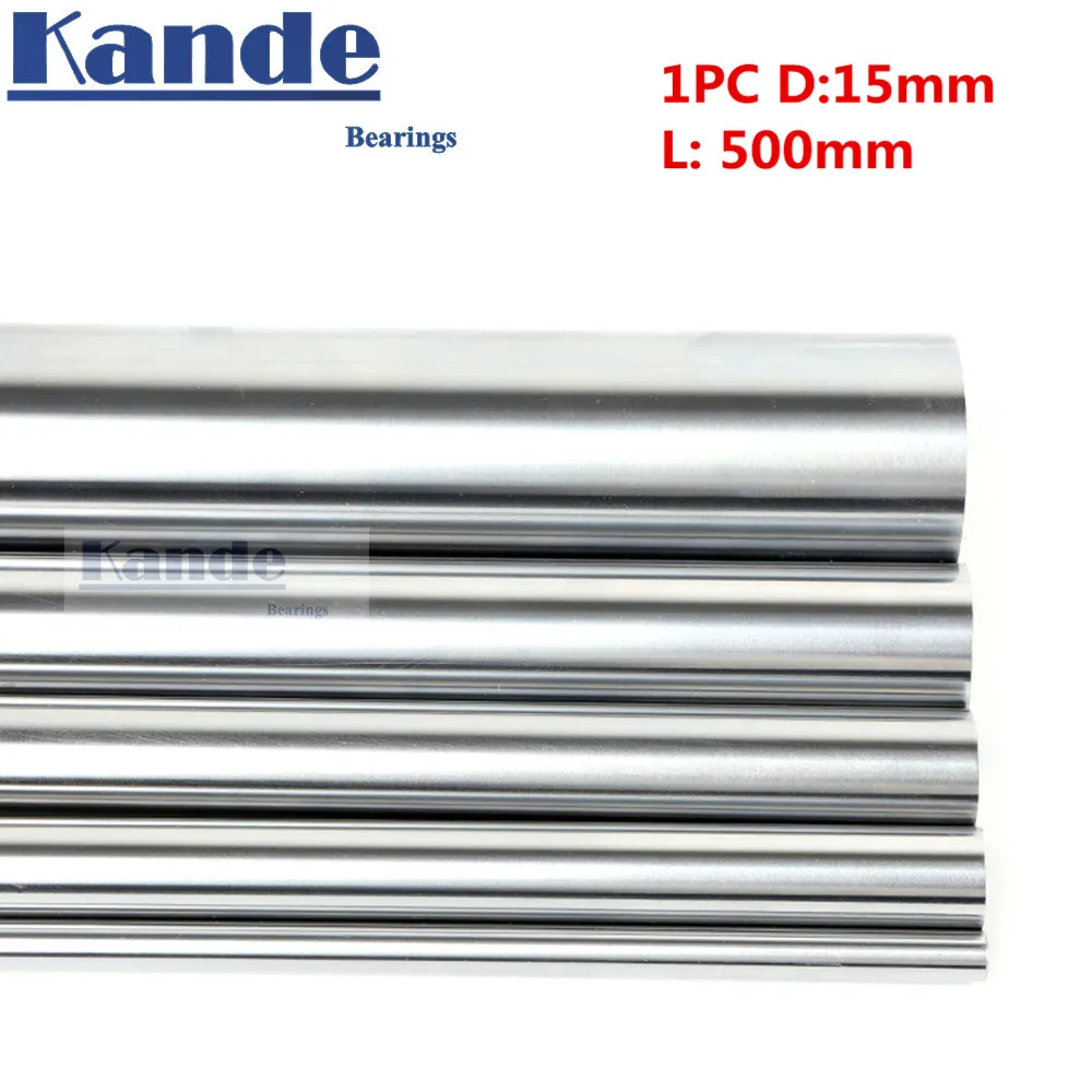 

Kande Bearings 1pc d:15mm 500mm 3D printer rod shaft 15mm linear shaft chrome plated rod shaft CNC parts