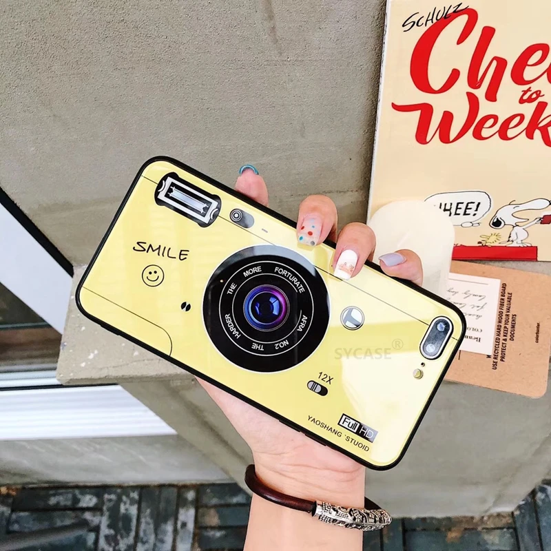 SYCASE персональная камера Стекло чехол для iPhone x 7 8 плюс 6 6s все включено мужчины и