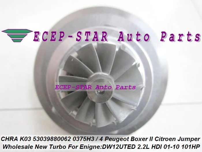 Free Ship Turbo Cartridge CHRA K03 62 53039880062 53039700062 For Peugeot Boxer II Citroen Jumper 2001-10 DW12UTED 2.2L HDI | Автомобили и