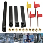 Карбидная вставка CCMT09T304, 10 шт.компл. + 4 держателя токарного станка + 4 гаечных ключа для токарного станка