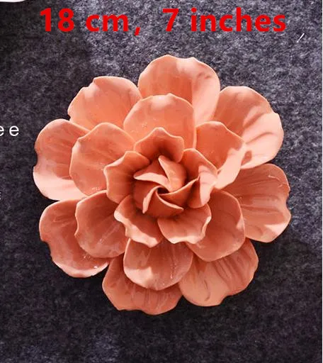 18 cm camellia Керамическая модель цветка, роза, пион, Камелия, диаметр 18 см, диаметр 15 см, диаметр 12 см, креативные настенные декоративные поделки - Цвет: 18 cm camellia