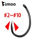 Крючки для ловли карпа Bimoo, 20 шт., Высокоуглеродистая сталь, матовый черный, с микро зазубриной, размер 2, 4, 6, 8, 10, Yn, для ловли карпа, Европа