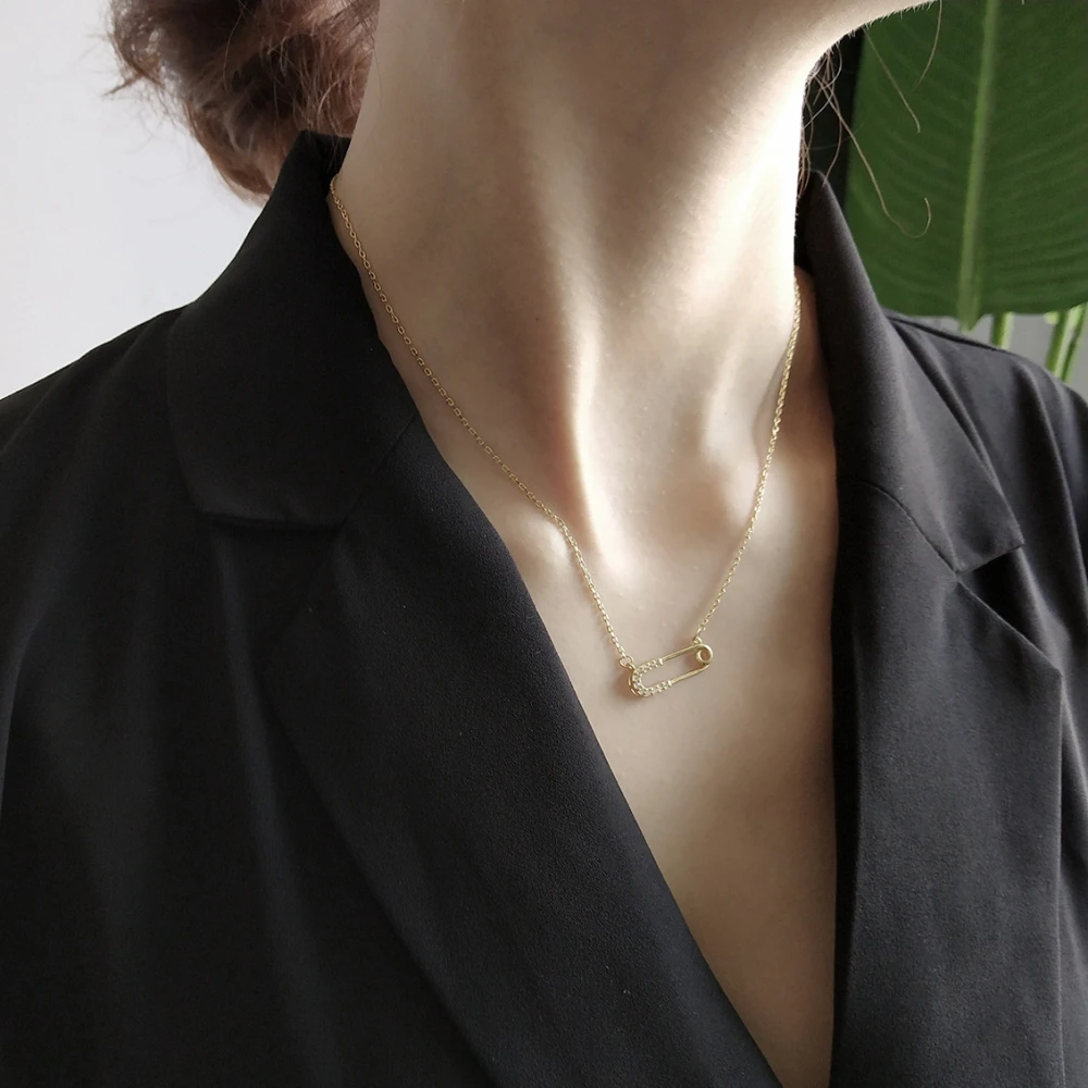 Женское ожерелье с подвеской из стерлингового серебра 925 пробы прозрачными