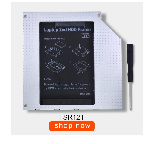 TISHRIC алюминиевый Универсальный BayIDE для SATA 3,0 2nd HDD Caddy 9,5 мм 2," SSD чехол HDD корпус для ноутбука ODD CD DVD rom Оптический