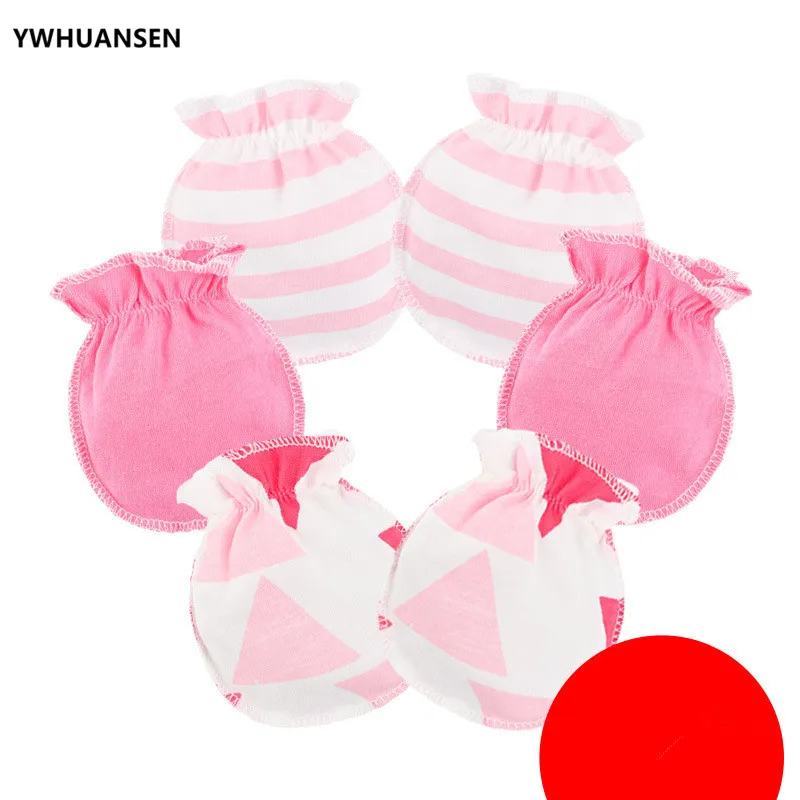 

3 Pairs/lot Anti-grasping Gloves Newborn Protection Face Cotton Anti Scratching Gloves Thin Mittens For Children Strip