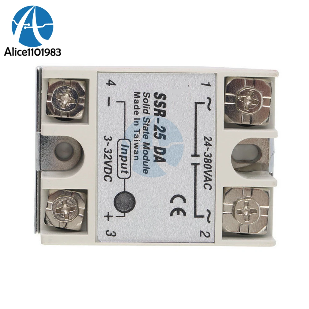 Твердотельное реле Φ 3-32V DC to 24-380V AC 25A ток 250V рабочее напряжение белое