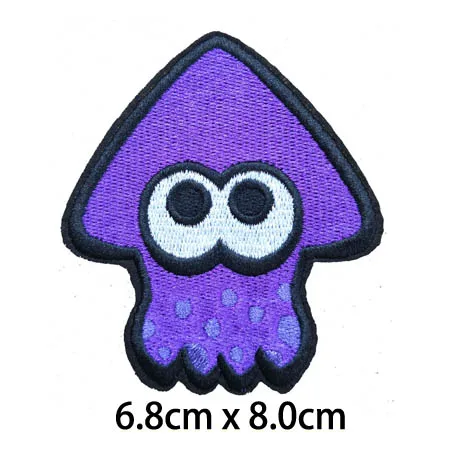 Splatoon фиолетовый и зеленый кальмар вышитый Железный на патч, игровой персонаж otcopus куртка рюкзак DIY аксессуары для одежды - Цвет: purple