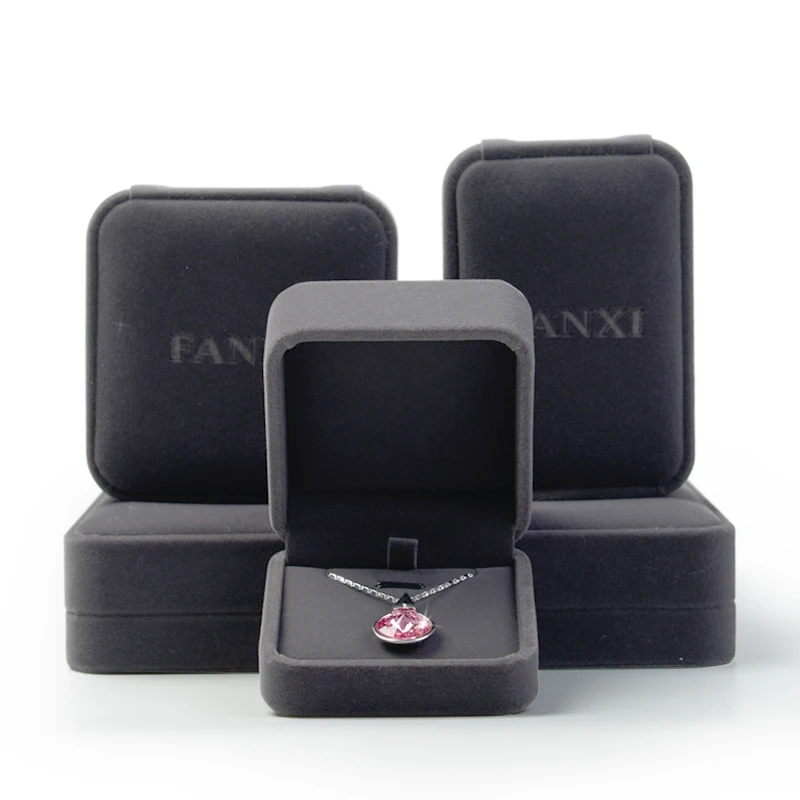 FANXI серая коробка из плюшевой ткани для ювелирных изделий Подарочная сережек