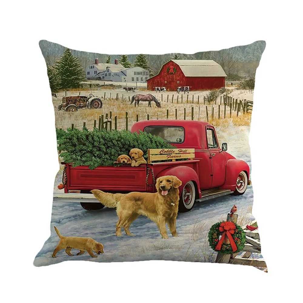 Наволочки на Рождество хлопок лен диван для дома талии Coussin наволочка подушки