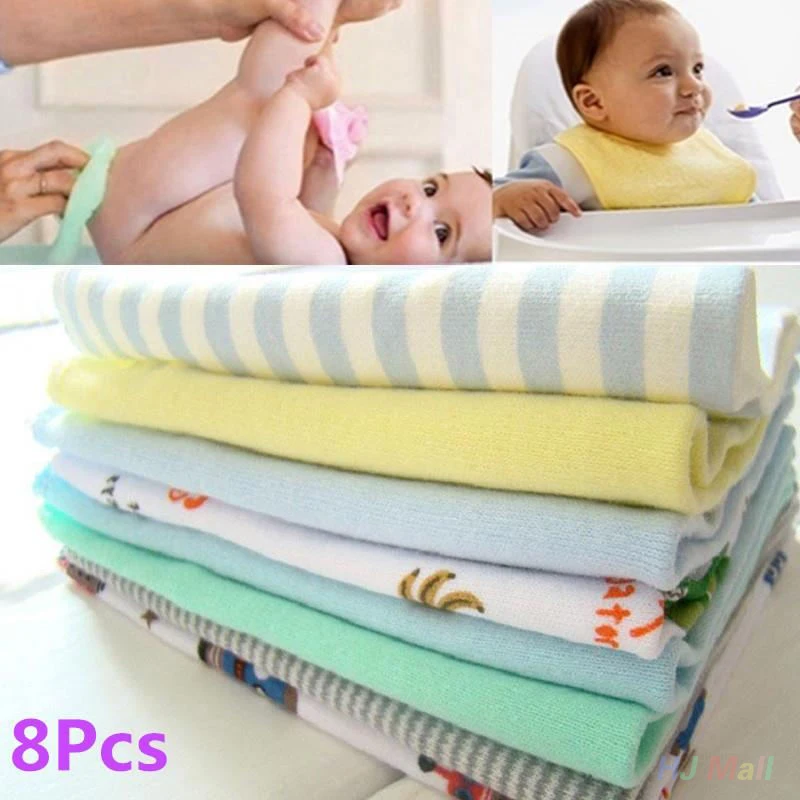 

8pcs/pack 100% Cotton Newborn Baby Towels Saliva Towel Nursing Towel Baby Boys Girls Washcloth Handkerchief colorful